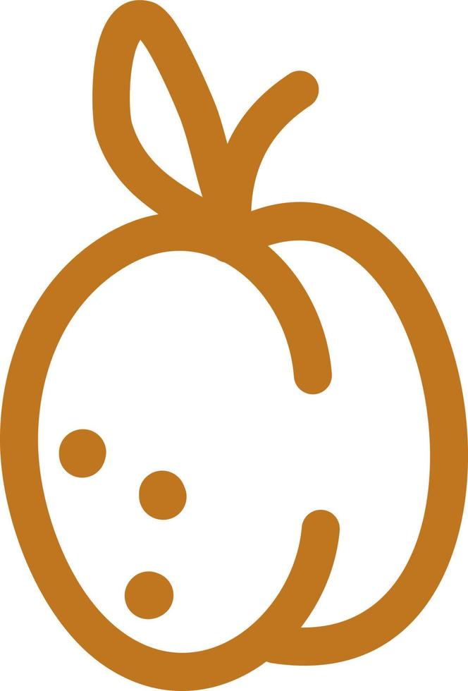 Orange apricot, icon illustration, vector on white background
