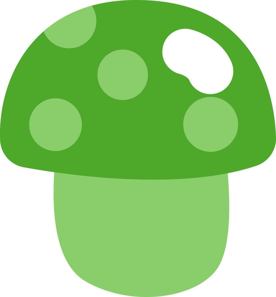 Green small mushroom, illustration, vector on a white background.