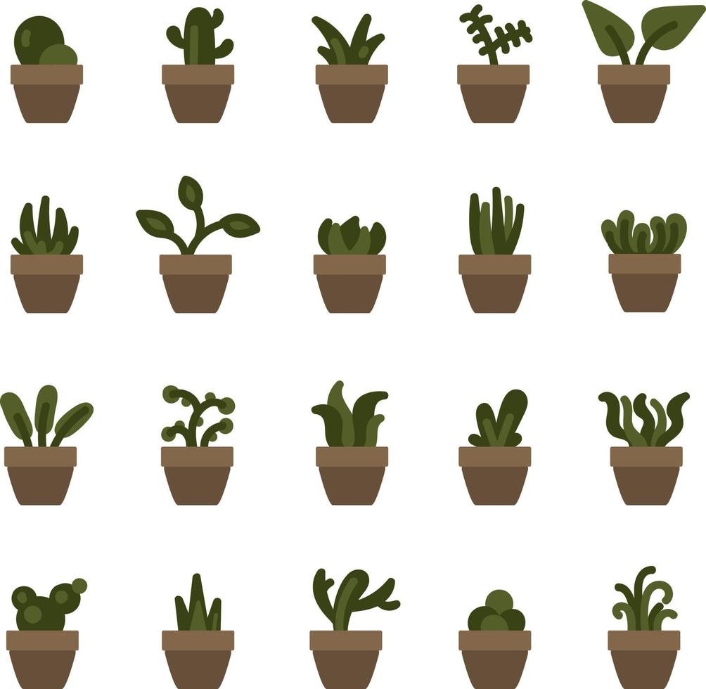 plantas de interior en maceta, ilustración, sobre un fondo blanco. vector