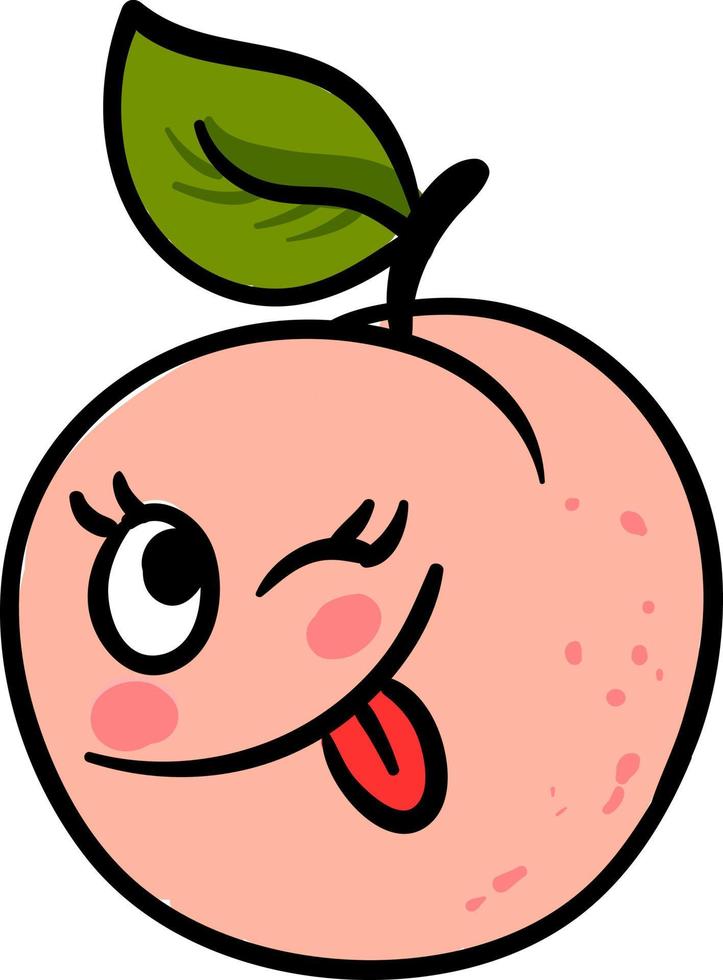 Cute little peach, illustration, vector on white background