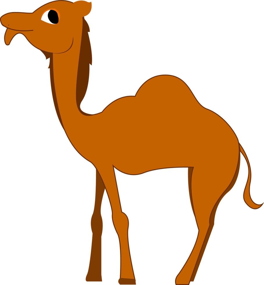 A camel with big eyes, vector or color illustration.