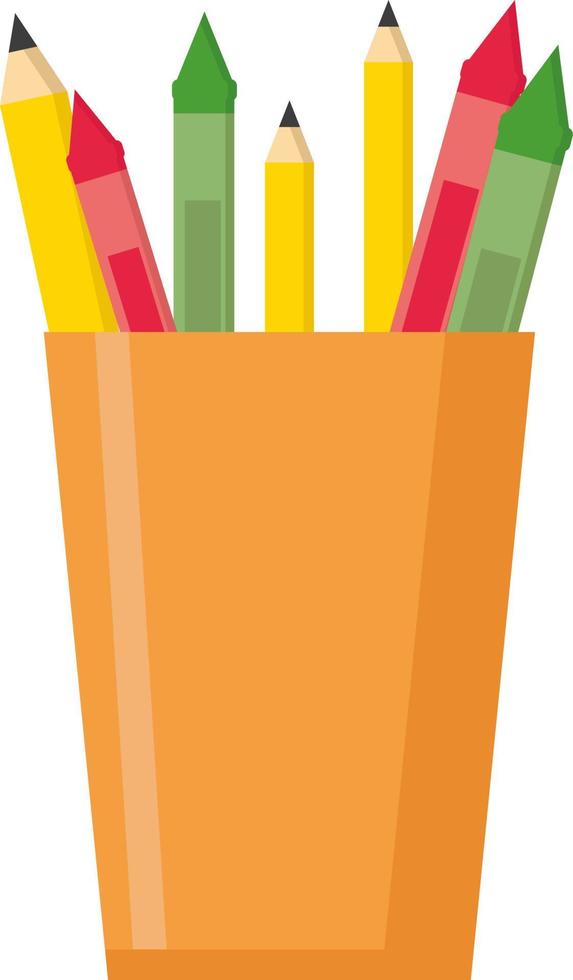 Pencils, illustration, vector on white background.