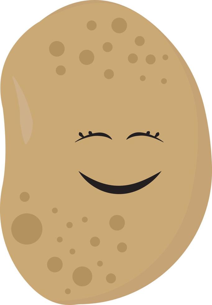 Happy potato, illustration, vector on white background.