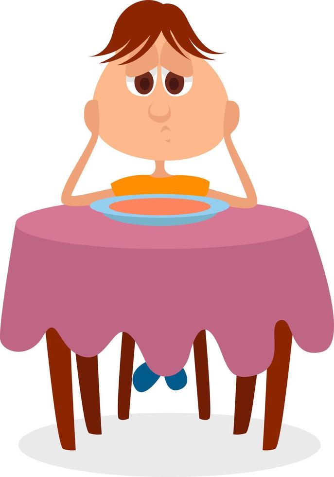 Onion soup on the table, illustration, vector on white background