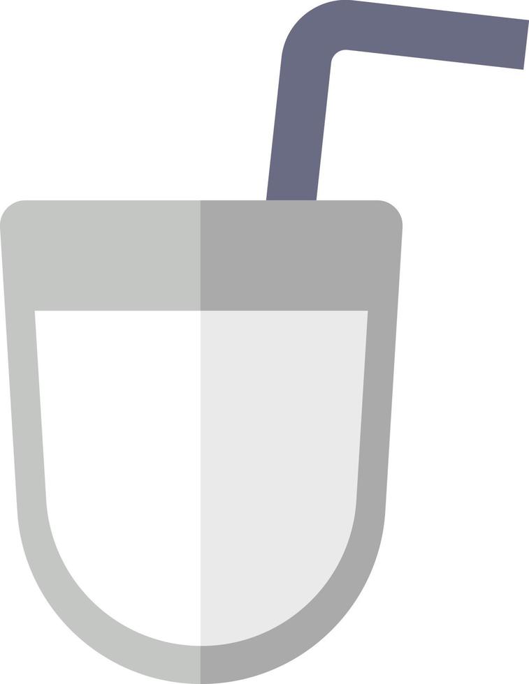 Cup of milk with a straw, icon illustration, vector on white background