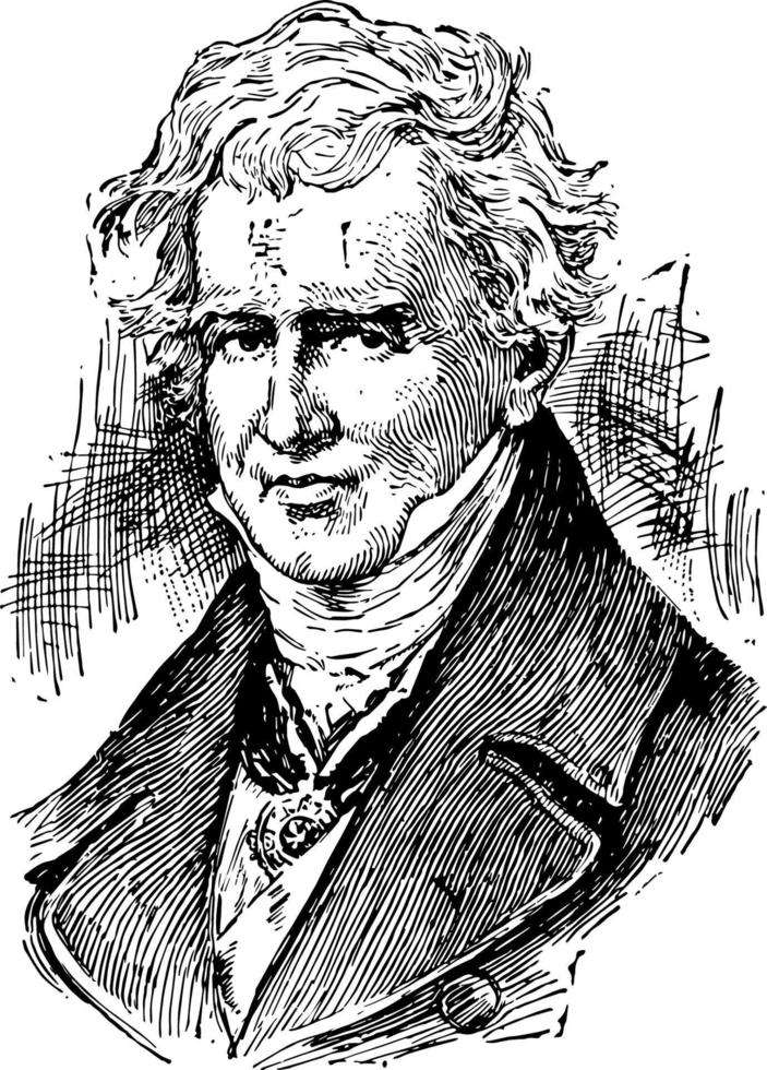 Baron von Humboldt, vintage illustration vector