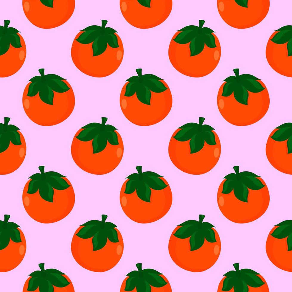 Kkai apples,seamless pattern on pink background. vector