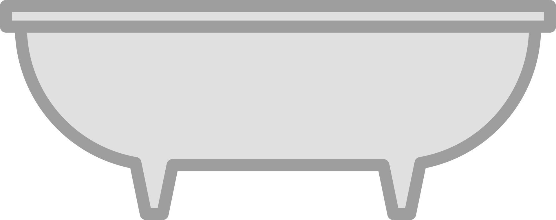 Grey bathtub, illustration, on a white background. vector