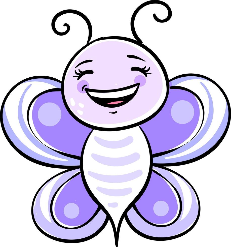 Purple butterfly, illustration, vector on a white background.