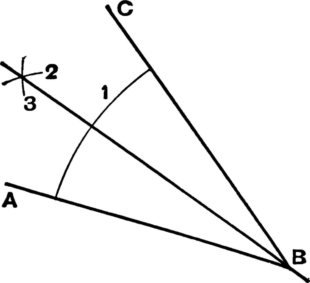 Bisect An Angle, vintage illustration. vector