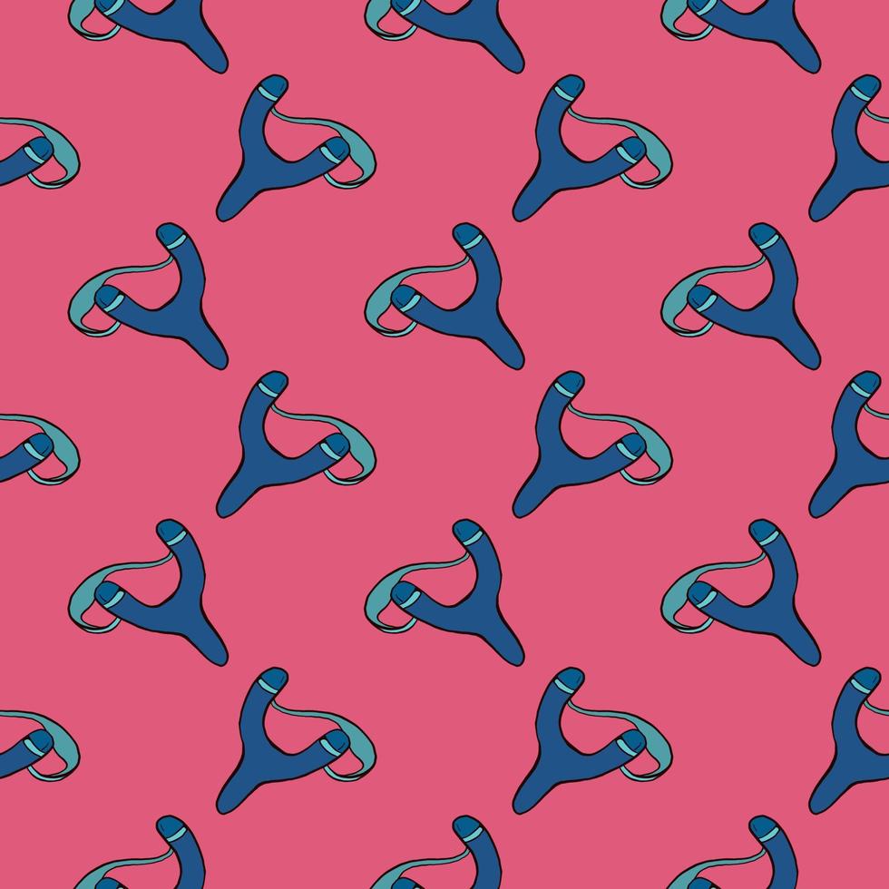 Slingshot toy , seamless pattern on a bright pink background. vector