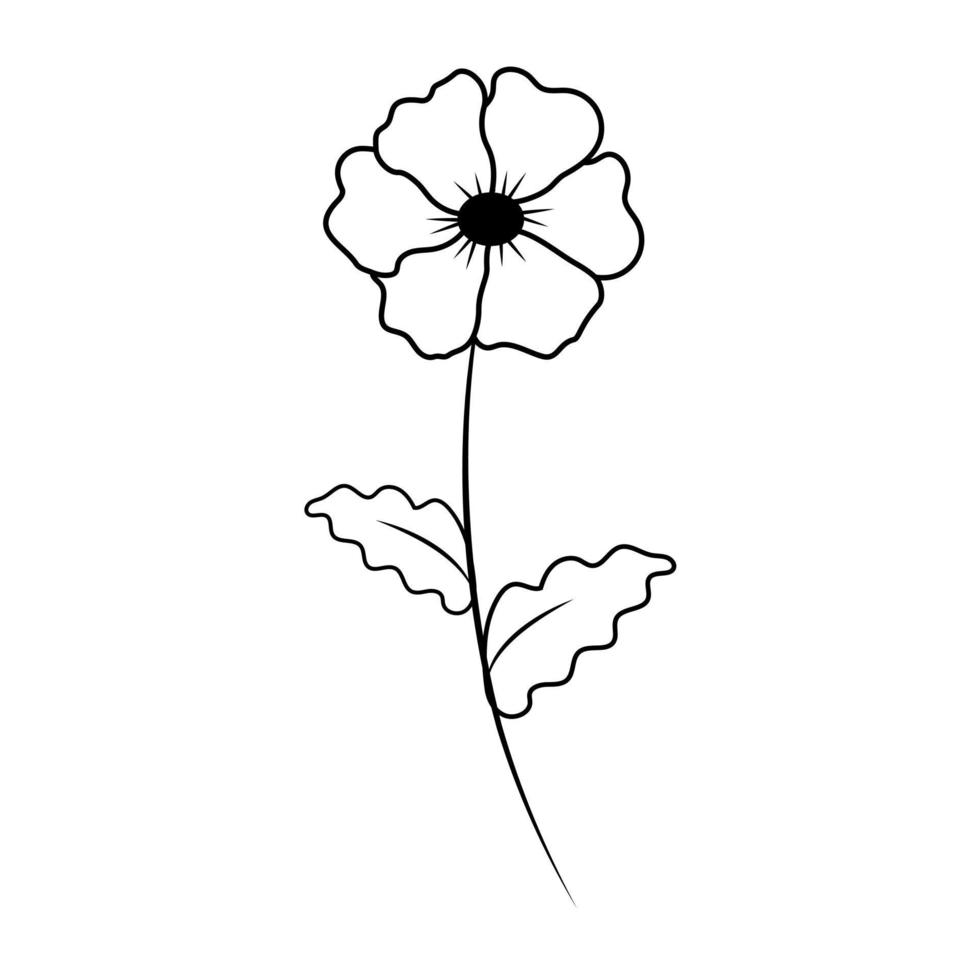 Floral set of hand drawn botanic elements. Vector