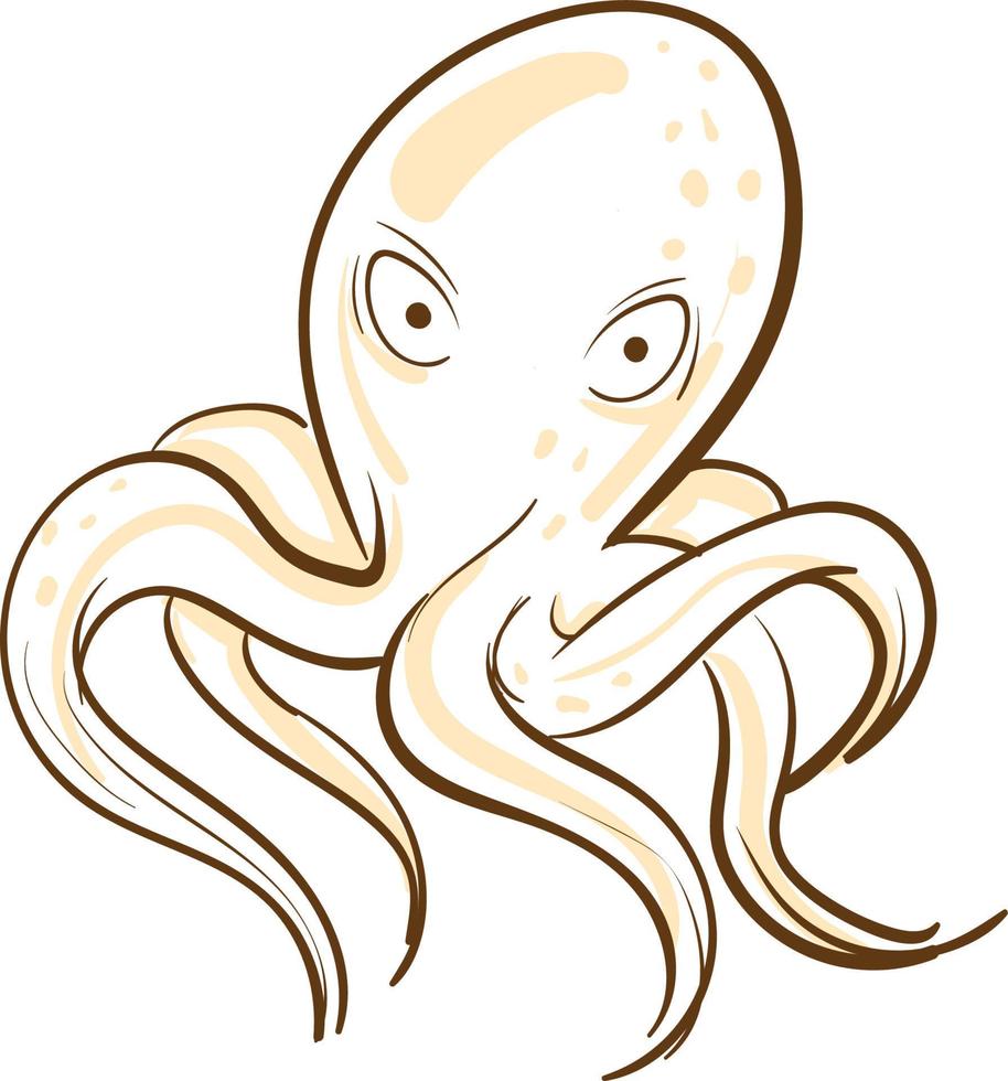 Cartoon of an octopus, vector or color illustration.