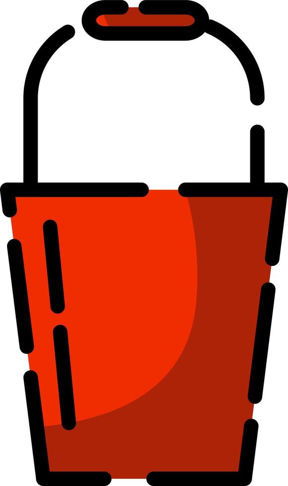 Firefighter bucket, illustration, vector on a white background.