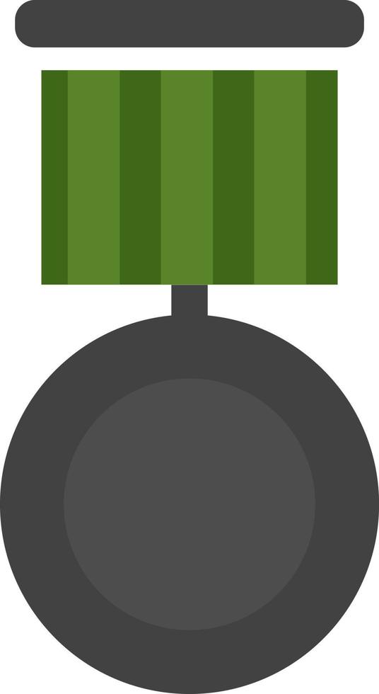 Green army medal, illustration, vector on white background.