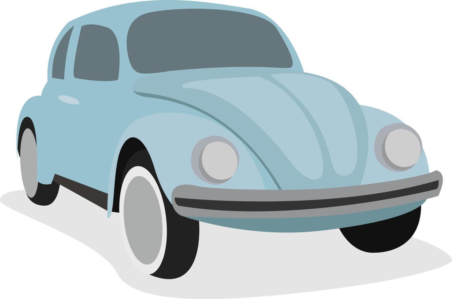 Beetle car, illustration, vector on white background