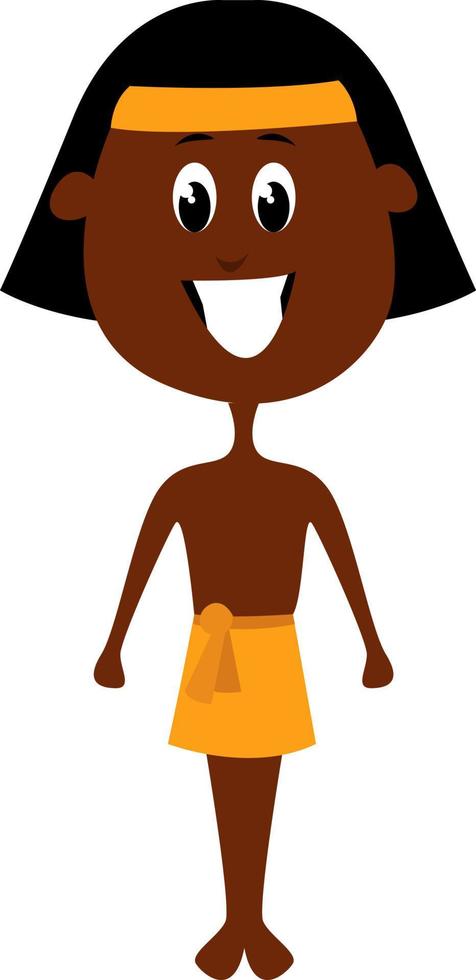 Egyptian man, illustration, vector on white background.