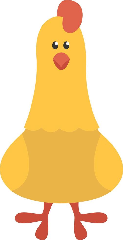 Yellow chicken, illustration, vector, on a white background. vector