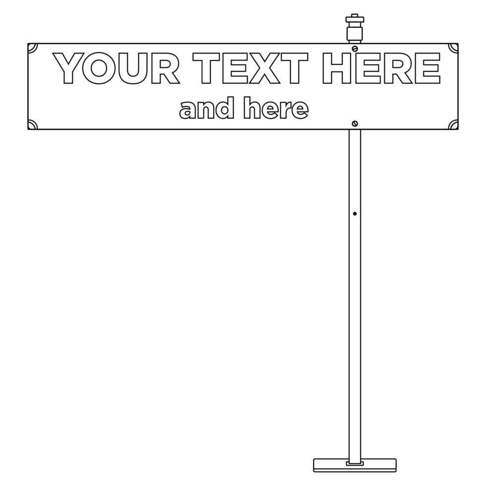 Billboard in night in outline style. Advertising blank surface. Promotion signboard. Markets mockup banners. Vector illustration isolated on white background.