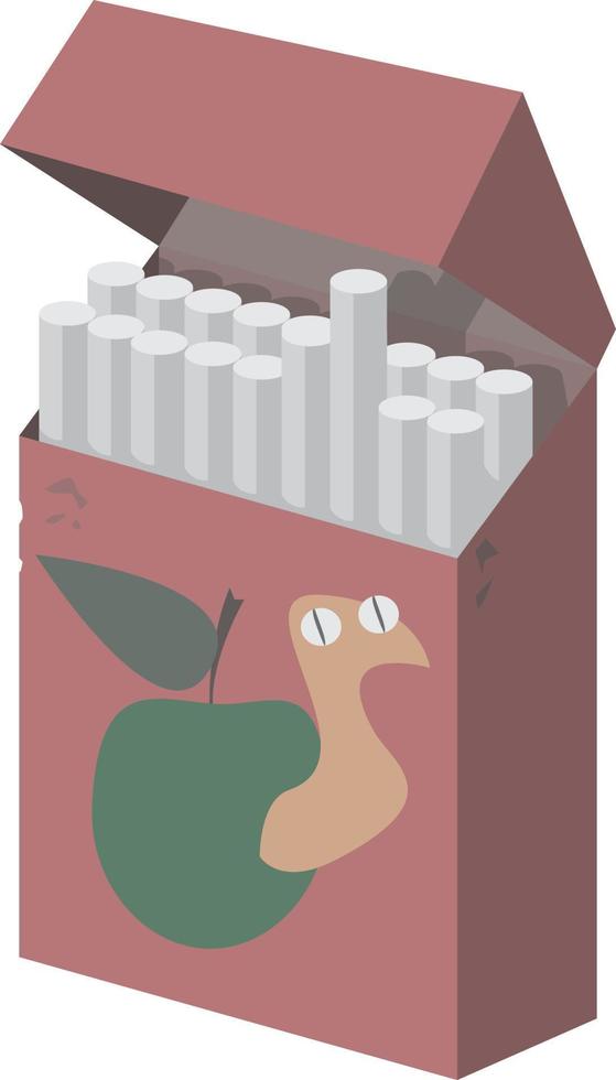 paquete de cigarrillos, ilustración, vector sobre fondo blanco.