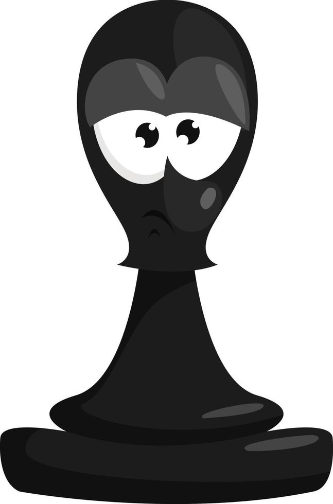 Black pawn , illustration, vector on white background