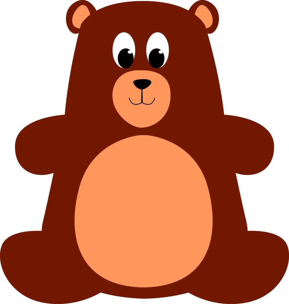 Teddy bear, illustration, vector on white background.