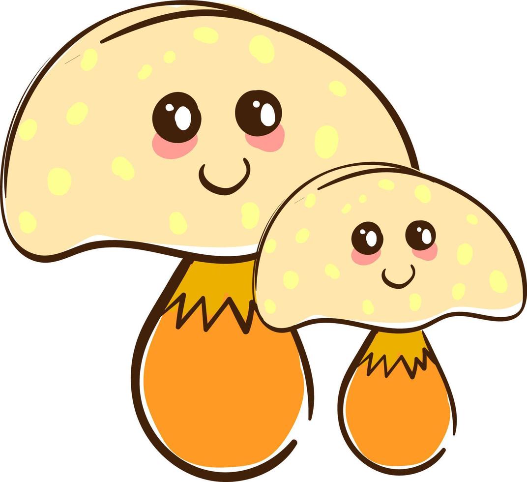 A cute mushrooms, vector or color illustration. 13673961 Vector Art at
