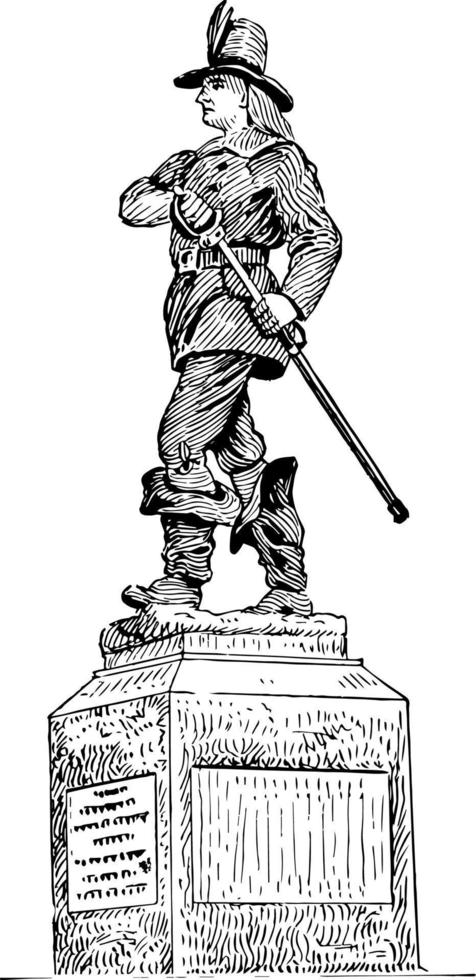 Statue of John Mason vintage illustration vector