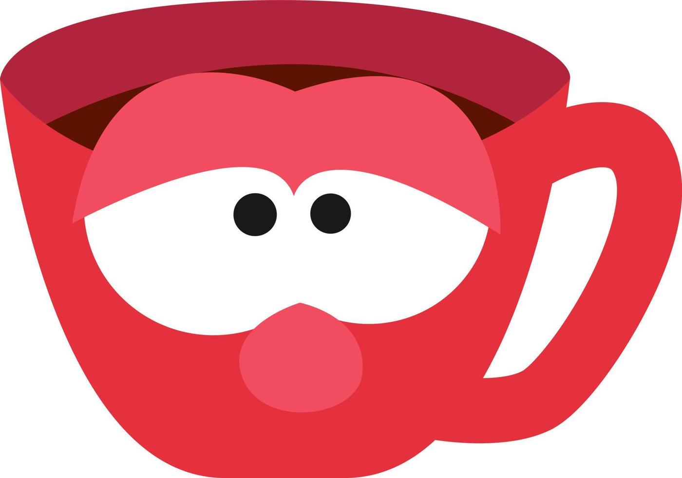 Small red cup, illustration, vector on a white background.