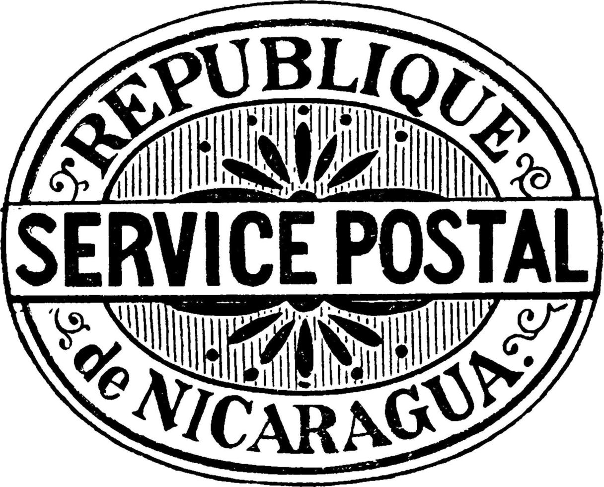 Nicaragua Unknown Value Official Envelope in 1890, vintage illustration. vector