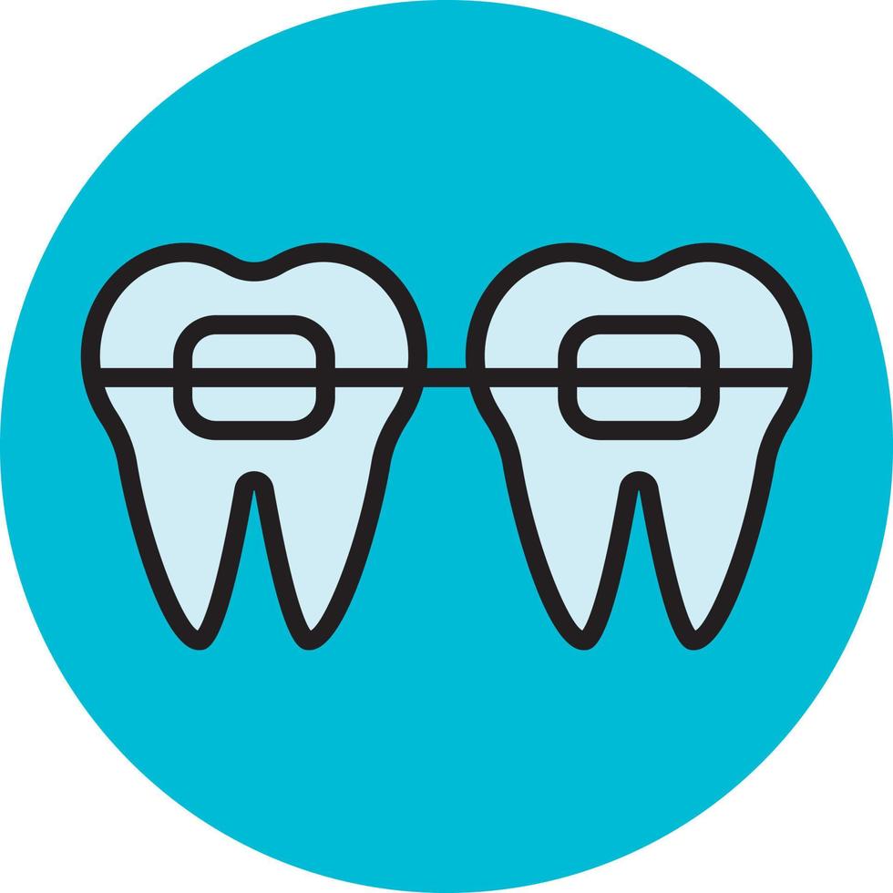 Dental brackets, illustration, vector, on a white background. vector