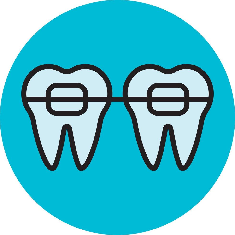 Dental brackets, illustration, vector, on a white background. vector