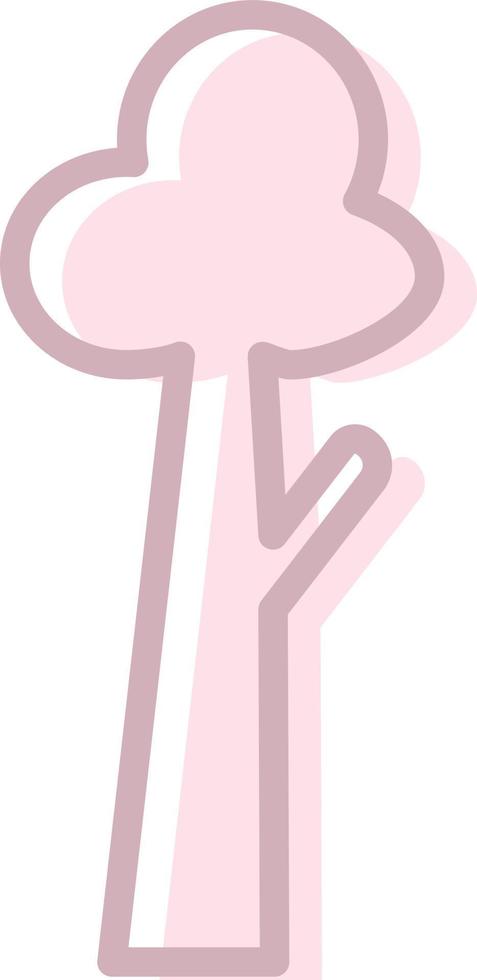 Tall pink tree, illustration, vector, on a white background. vector