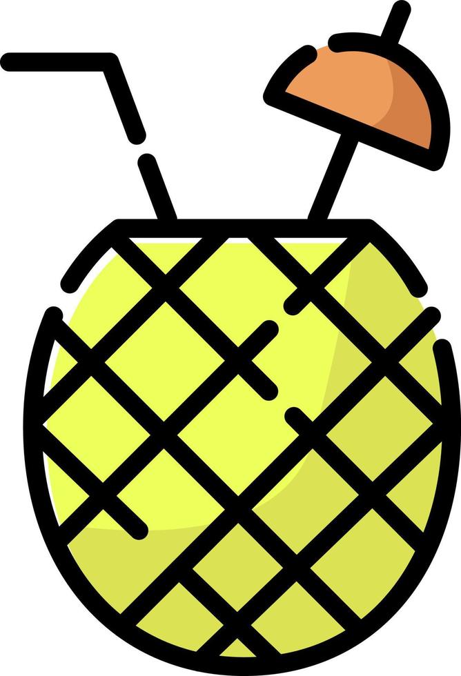 cóctel de piña, ilustración, vector sobre fondo blanco.