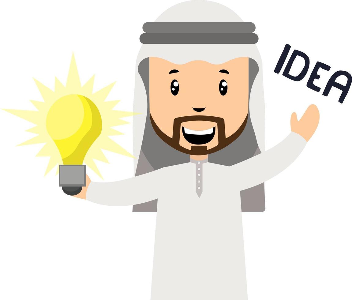 Arab is haing idea, illustration, vector on white background.