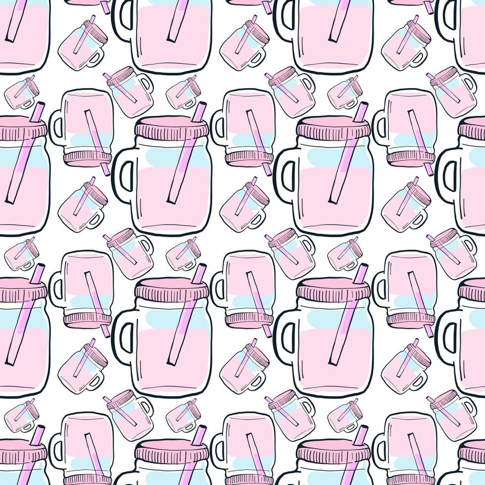 Lemonade pattern, illustration, vector on white background