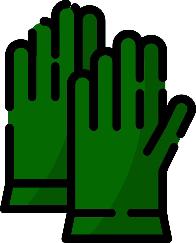 guantes verdes, ilustración, vector sobre fondo blanco.