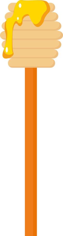 Honey spoon, illustration, vector on white background.
