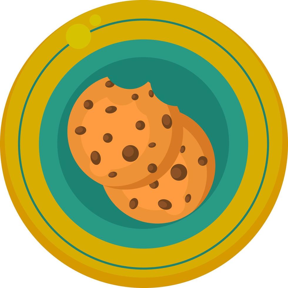 Plate of cookies , illustration, vector on white background