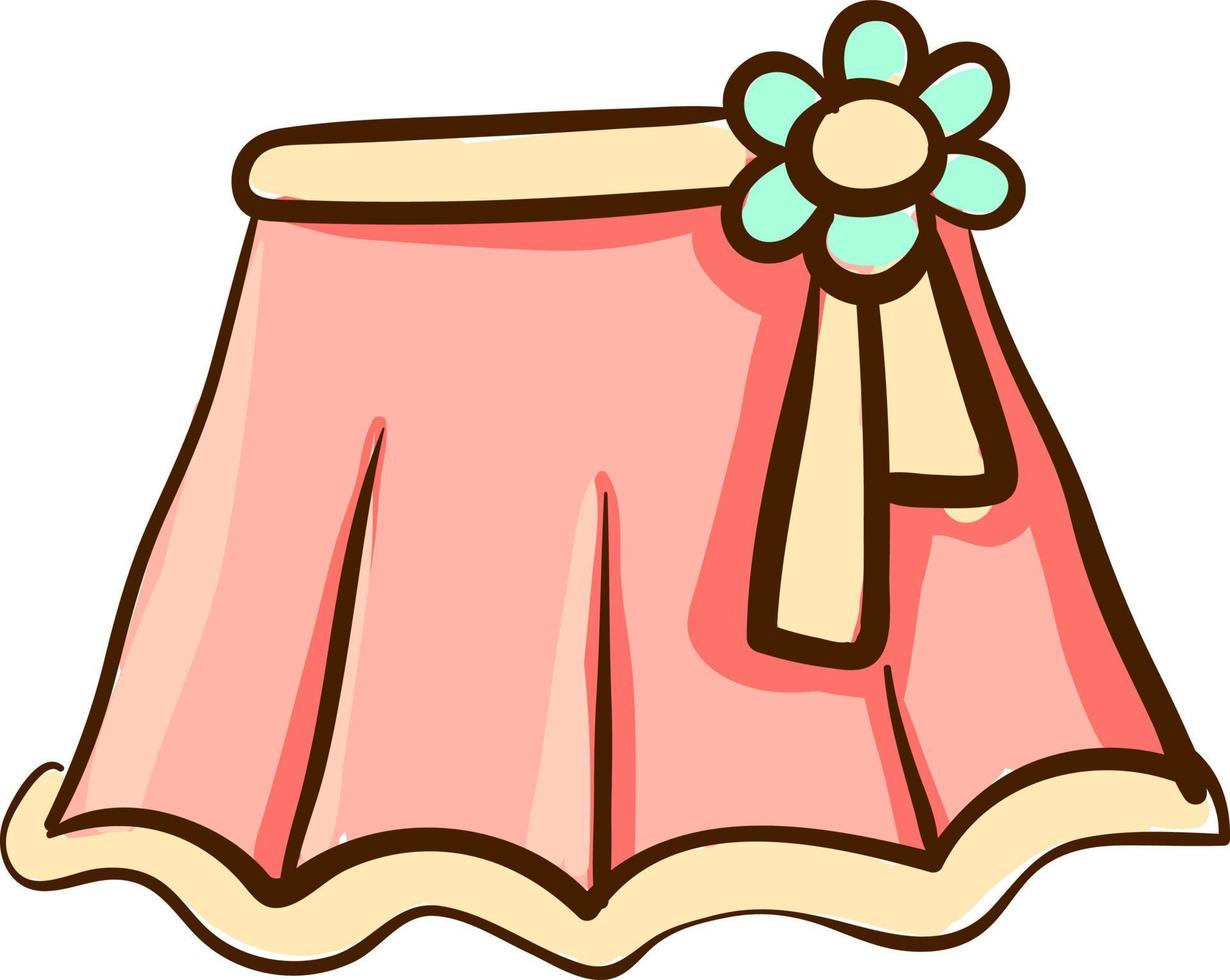 Pink skirt, illustration, vector on white background.