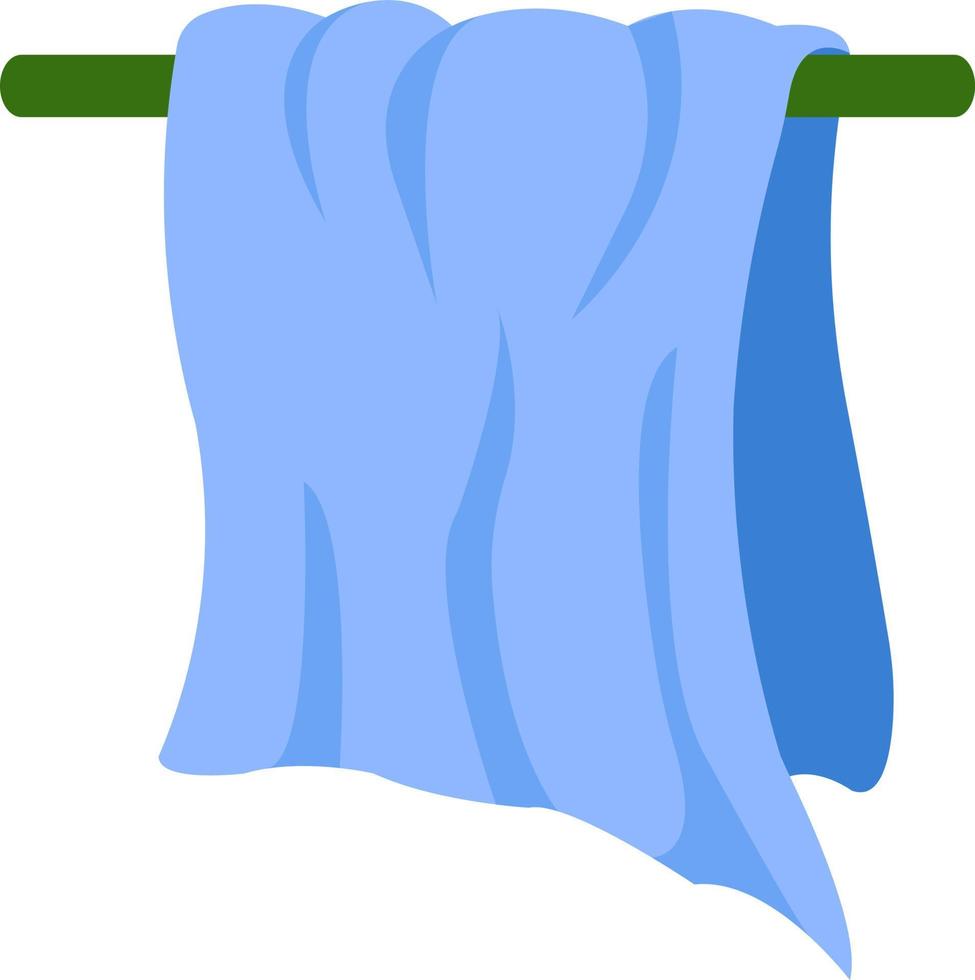toalla azul, ilustración, vector sobre fondo blanco.
