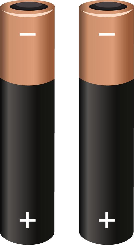 Two batteries ,illustration, vector on white background.