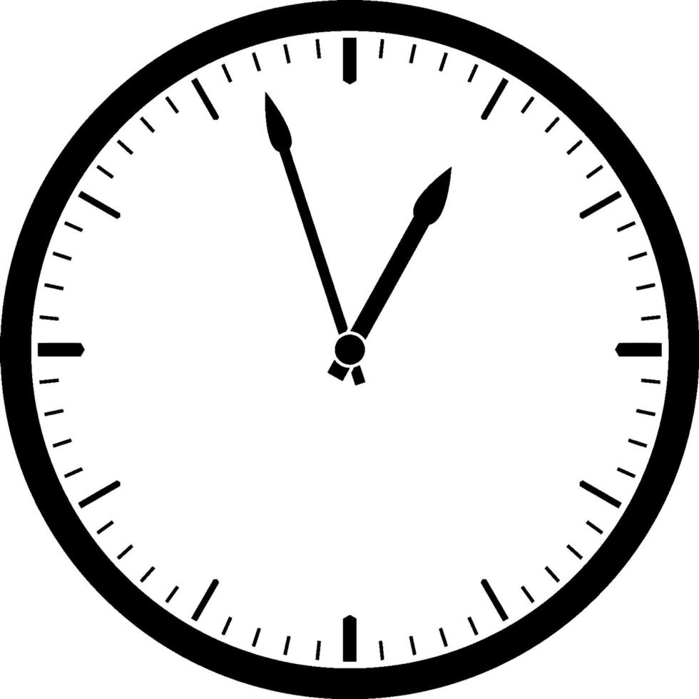 Clock 12 57, vintage illustration. vector