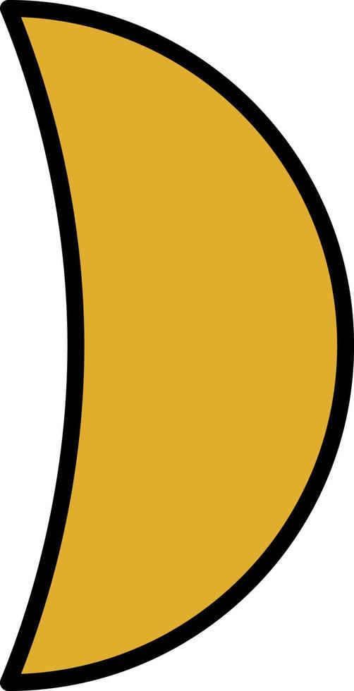 Half moon, illustration, vector on white background.