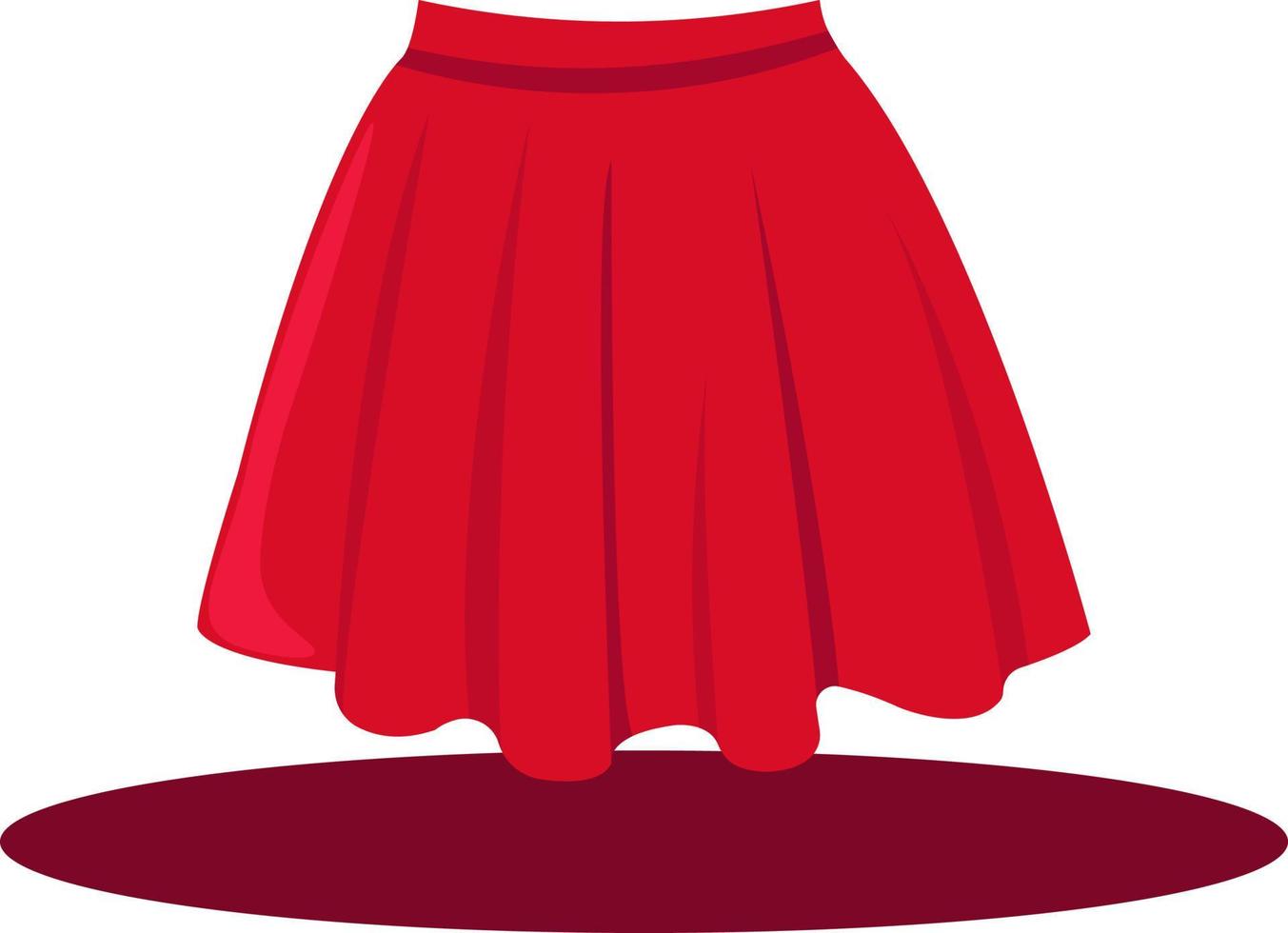 falda de mujer roja, ilustración, vector sobre fondo blanco.