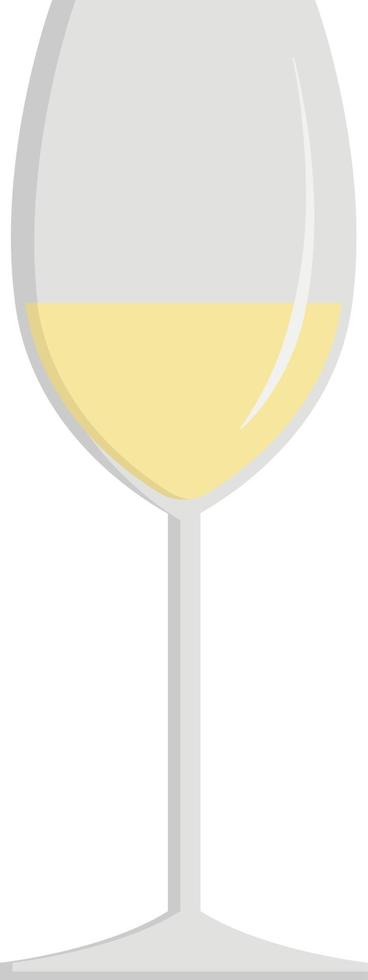 vino blanco, ilustración, vector sobre fondo blanco.