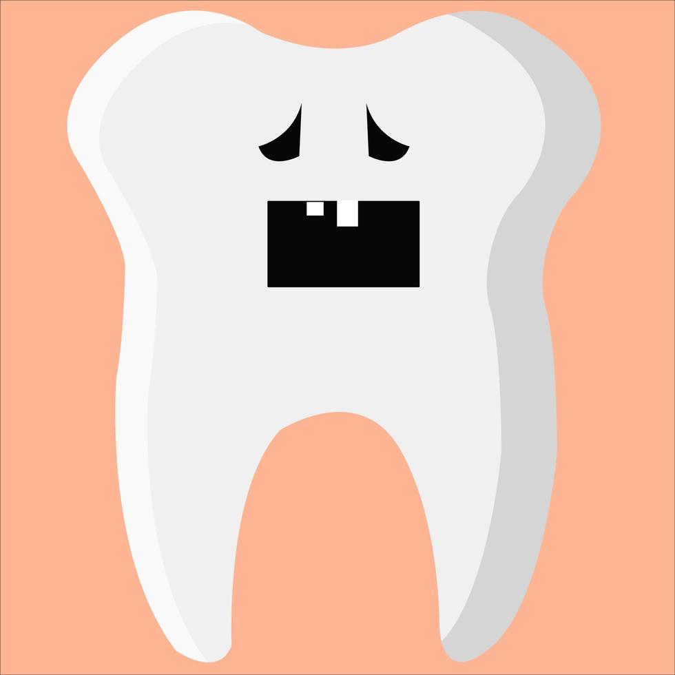 Tooth, illustration, vector on white background.