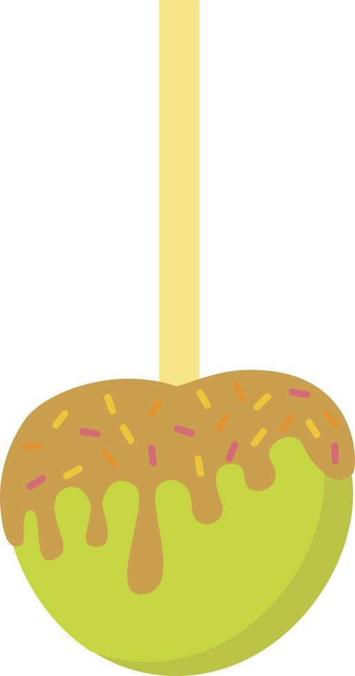 Caramel apple, illustration, vector on white background.