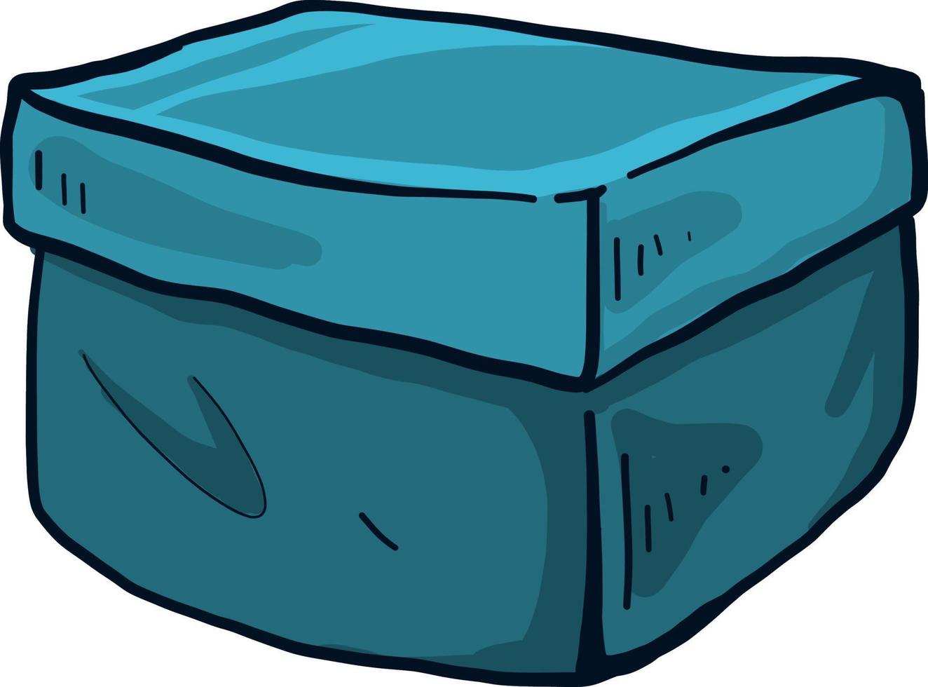 gran caja azul, ilustración, vector sobre fondo blanco.