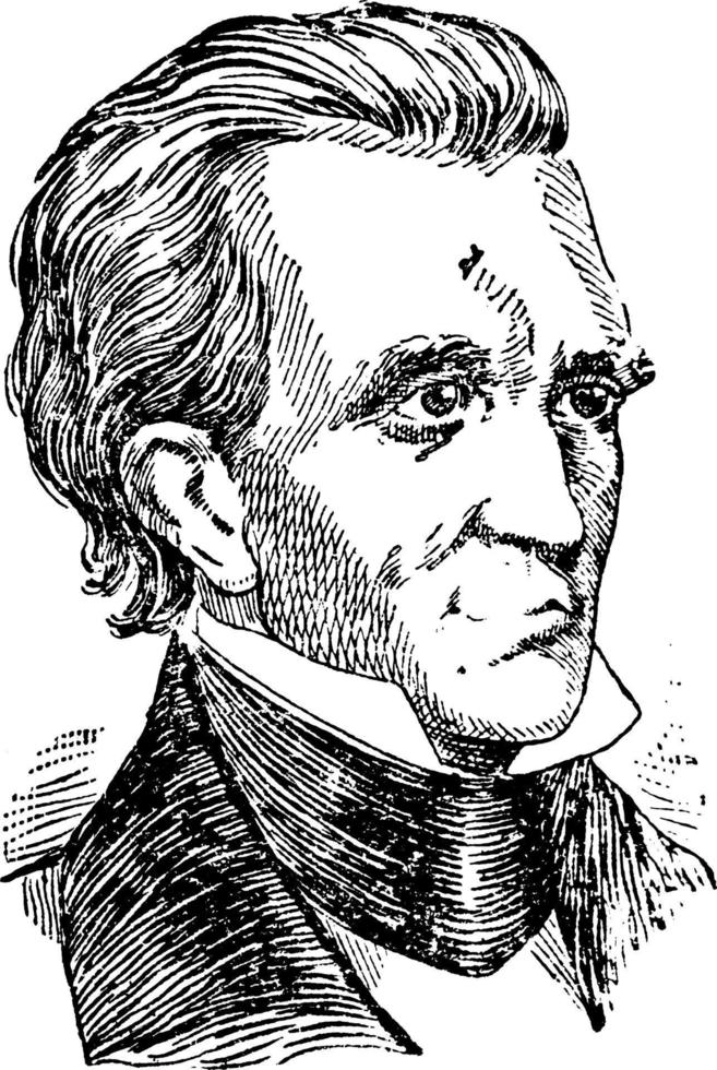 james polk, ilustración de la vendimia vector